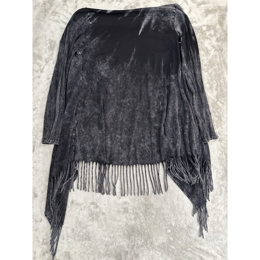 Vocal Cardigan Womens XL Black Dark Fairy Avant Garde Whimsigoth Fringe - Picture 10 of 15
